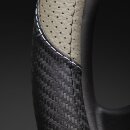 Lenkradbezug aus Kunstleder Universal f&uuml;r 37-39cm durchmesser, Beige-Schwarz