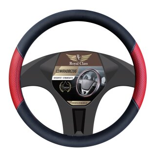 Lenkradbezug aus Kunstleder Universal für 37-39cm durchmesser, Rot-Schwarz