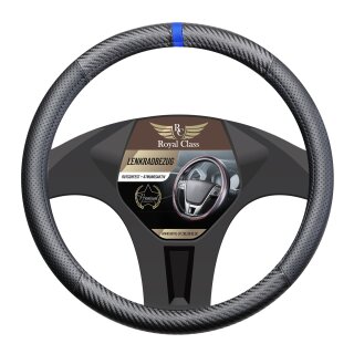 Lenkradbezug aus Kunstleder Universal für 37-39cm durchmesser, Blau-Schwarz