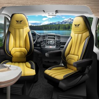 Sitzbezüge passend für Carado Wohnmobil Gelb-Schwarz) Pilot 13.9