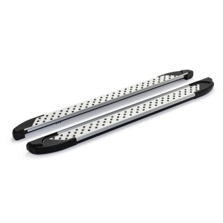 Trittbretter passend für Land Rover Discovery Sport ab 06/2019 (Model: ALMO, Farbe: Silber)