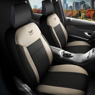 Sitzbezüge passend für für Hyundai i30 (Beige-Schwarz)