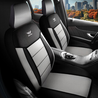 Sitzbezüge passend für für Chevrolet Aveo (Grau-Schwarz)