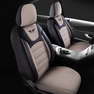 Sitzbezüge passend für für Seat Leon (Beige-Schwarz)