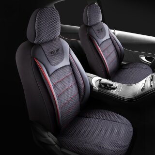 Sitzbezüge passend für für Hyundai i30 (Schwarz-Rot)