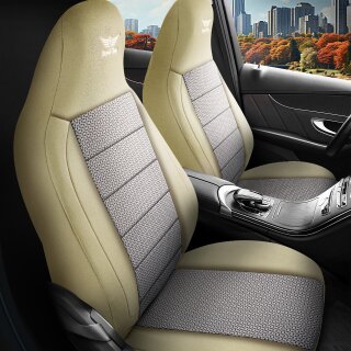Sitzbezüge passend für für Peugeot 3008 (Beige-Grau Pilot 15.2)
