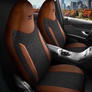 Sitzbezüge passend für Mercedes Benz C-Klasse (Braun-Schwarz Pilot 14.2)