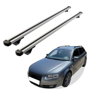 Grundträger Dachträger für AUDI A4 ALLROAD ab Baujahr 2008-2015 V1 Silber