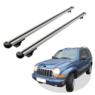 Grundträger Dachträger für JEEP LIBERTY ab Baujahr 2005-2008 V1 Silber