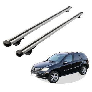 Grundträger Dachträger für MERCEDES ML 164 ab Baujahr 2006-2010 V1 Silber