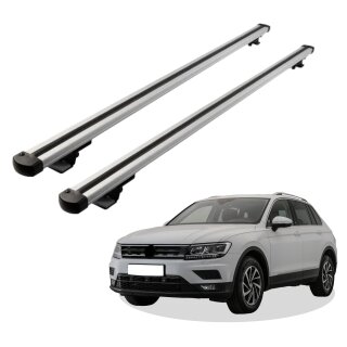 Grundträger Dachträger für VOLKSWAGEN TIGUAN ab Baujahr 2016 V1 Silber