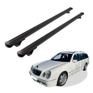 Grundträger Dachträger für MERCEDES E CLASS W210 ab Baujahr 1996-2002 V1 Schwarz