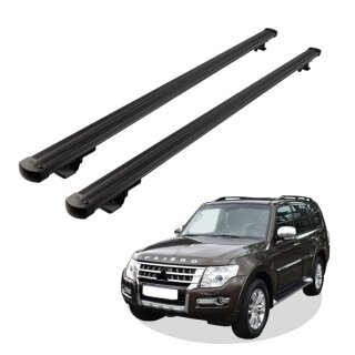 Grundträger Dachträger für MITSUBISHI PAJERO V80 ab Baujahr 2007 V1 Schwarz