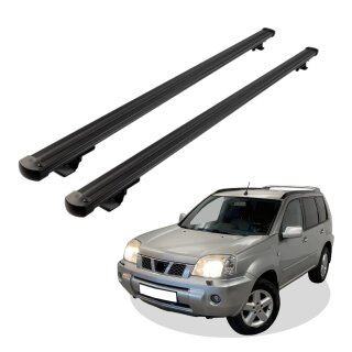 Grundträger Dachträger für NISSAN X-TRAIL ab Baujahr 2001-2007 V1 Schwarz