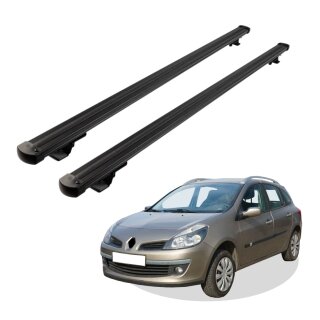 Grundträger Dachträger für RENAULT CLIO III Kombi ab Baujahr 2006-2012 V1 Schwarz