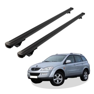 Grundträger Dachträger für SSANGYONG KYRON ab Baujahr 2005-2014 V1 Schwarz