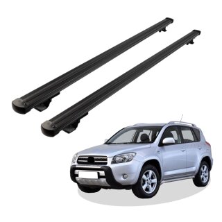 Grundträger Dachträger für TOYOTA RAV4 ab Baujahr 2006-2013 V1 Schwarz