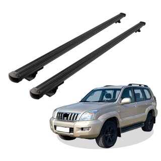 Grundträger Dachträger für TOYOTA LC PRADO 120 ab Baujahr 2004-2009 V1 Schwarz