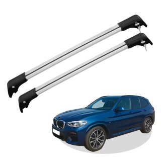 Grundträger Dachträger für BMW X3 ab Baujahr 2011-2017 V2 Silber