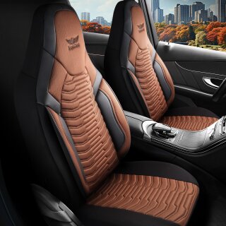 Sitzbezüge (Pilot) passend für Seat Leon in Braun Schwarz 1053P033