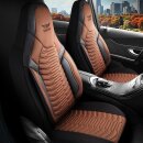 Sitzbez&uuml;ge (Pilot) passend f&uuml;r Seat Leon in Braun Schwarz 1053P033