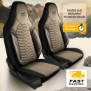 Sitzbez&uuml;ge (Pilot) passend f&uuml;r Seat Exeo in Beige Schwarz 1053P040