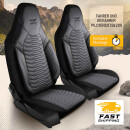 Sitzbez&uuml;ge (Pilot) passend f&uuml;r Mercedes Benz 190 in Grau Schwarz 1053P050