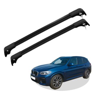 Grundträger Dachträger für BMW X3 ab Baujahr 2011-2017 V2 Schwarz