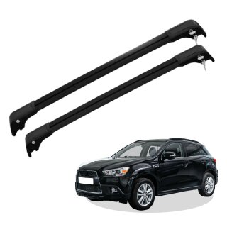 Grundträger Dachträger für MITSUBISHI ASX ab Baujahr 2010 V2 Schwarz