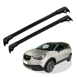 Grundträger Dachträger für OPEL CROSSLAND ab Baujahr 2017 V2 Schwarz