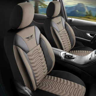 Sitzbezüge passend für für Nissan Murano (Schwarz Beige)