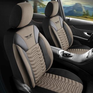 Sitzbezüge passend für für Peugeot 3008 (Schwarz Beige)