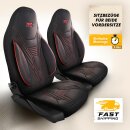 Sitzbez&uuml;ge (Pilot) passend f&uuml;r Peugeot 3008 in Schwarz-Rot 850P002
