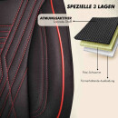 Sitzbez&uuml;ge passend f&uuml;r Auto Sleepers Wohnmobil (Schwarz-Rot) 850P002