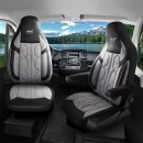 Sitzbez&uuml;ge passend f&uuml;r Nat&uuml;rliche Reisemobile Wohnmobil (Hellgrau-Schwarz) 1098P073