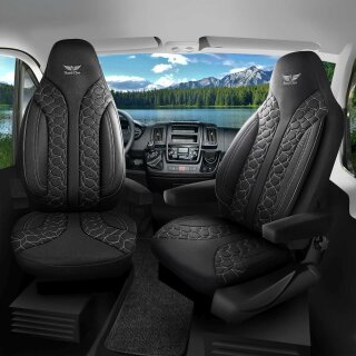 Sitzbezüge passend für Peugeot Wohnmobil (Schwarz) 1099P001