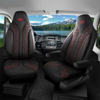 Sitzbezüge passend für Schwabenmobil Wohnmobil (Schwarz Rot) 1099P002
