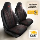 Sitzbez&uuml;ge (Pilot) passend f&uuml;r Peugeot 3008 in Schwarz Rot 1099P002