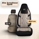 Sitzbez&uuml;ge (Pilot) passend f&uuml;r Peugeot Boxer in Beige Schwarz 1098P043