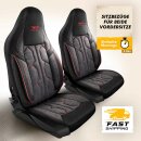 Sitzbez&uuml;ge (Pilot) passend f&uuml;r Peugeot 3008 in Schwarz Dunkelgrau Rot 1098P052
