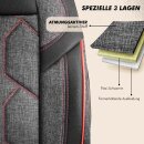 Sitzbez&uuml;ge (Pilot) passend f&uuml;r Peugeot 3008 in Schwarz Dunkelgrau Rot 1098P052