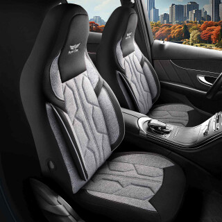 Sitzbezüge (Pilot) passend für Mercedes Benz CLA-Klasse in Grau Schwarz 1098P073