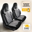 Sitzbez&uuml;ge (Pilot) passend f&uuml;r VW T6 in Grau Schwarz 1098P073