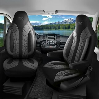 Sitzbezüge passend für Benimar Wohnmobil (Grau Schwarz) 1100P053