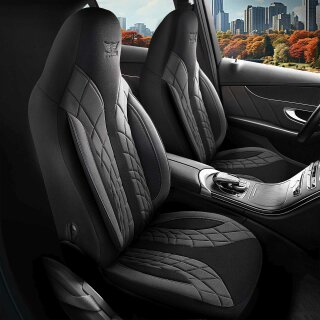Sitzbezüge (Pilot) passend für Skoda Fabia in Grau Schwarz 1100P053