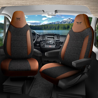 Sitzbezüge passend für Rapido Wohnmobil (Braun-Schwarz) 925D18X85