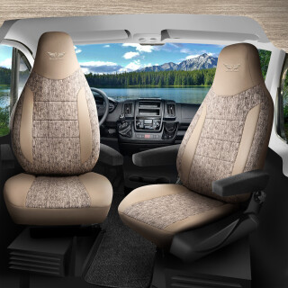 Sitzbezüge passend für X-Go Wohnmobil (Beige-Grau) 925D40X87