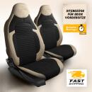 2x Sitzbez&uuml;ge (Pilot) passend f&uuml;r Volvo V40 in Schwarz Beige 1256P015