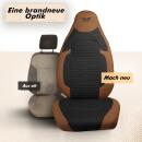 2x Sitzbez&uuml;ge (Pilot) passend f&uuml;r Mercedes Benz G-Klasse in Braun Schwarz 1256P018
