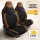 2x Sitzbezüge (Pilot) passend für Opel Grandland X in Braun Schwarz 1256P018
